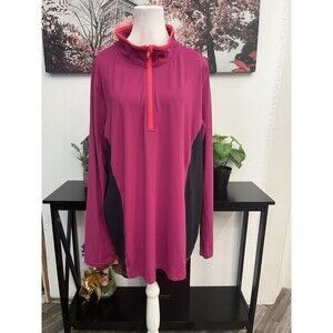 Lane Bryant Livi Top Women’s  Color Block 1/4 Zip Long Sleeve active Top 26/28